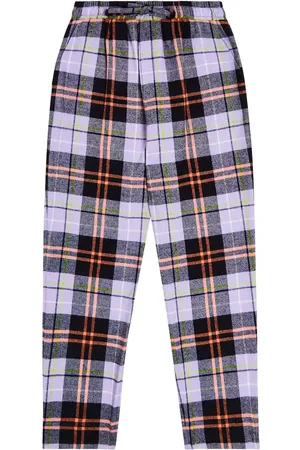 PAADE Pantalones rectos de algodón a cuadros