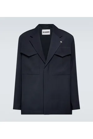 Jil Sander Chaqueta cruzada en gabardina de lana
