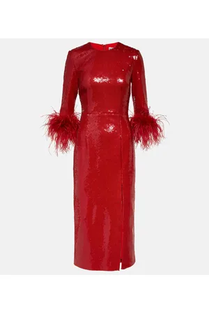 Rebecca Vallance Vestido Nika con lentejuelas y plumas