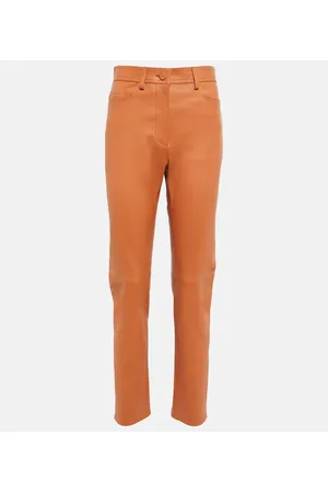 Joseph Pantalones de piel de tiro alto