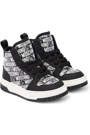 Moschino Zapatillas altas de piel con logo