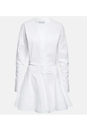 Alaïa Alaïa Vestido corto en popelín de algodón