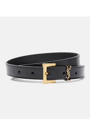 Saint Laurent Cinturón Cassandre 20 de piel