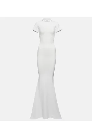 Balenciaga Vestido largo en mezcla de algodón
