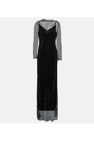 Max Mara Vestido largo Caracas de malla adornado