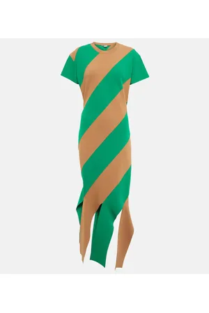 Stella McCartney Vestido midi de punto a rayas