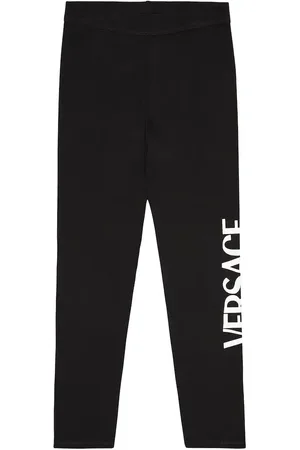 VERSACE Leggings en mezcla de algodón con logo