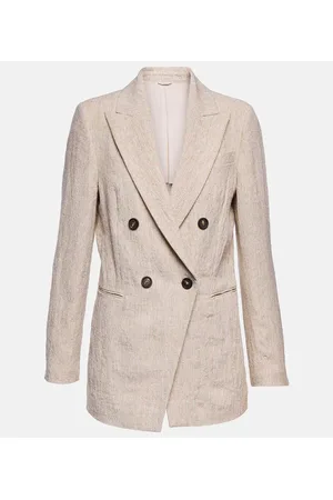 Brunello Cucinelli Blazer cruzado de lino