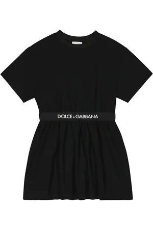 Dolce & Gabbana Vestido en mezcla de algodón con logo