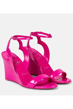 Christian Louboutin Sandalias con cuña de charol