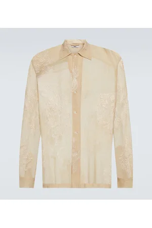 BODE Camisa Moth Veil en malla de algodón bordada