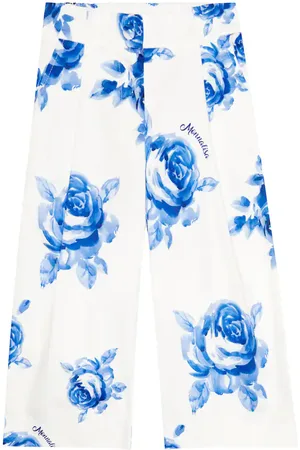 MONNALISA Pantalones anchos de algodón florales