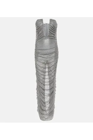 GIUSEPPE DI MORABITO Vestido de fiesta de malla adornado