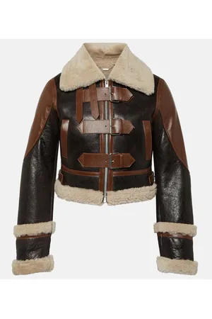 BLUMARINE Chaqueta de piel con borrego
