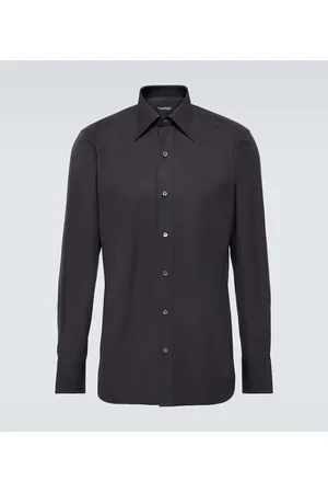 Tom Ford Camisa de esmoquin de popelín de algodón