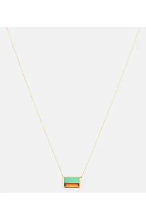 Aliita Collar Bi Maxi de oro de 9 ct con crisoprasa y citrina
