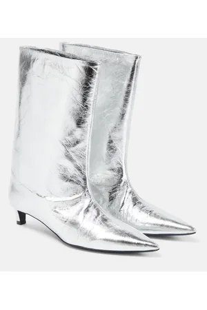 Jil Sander Botines de piel metalizada