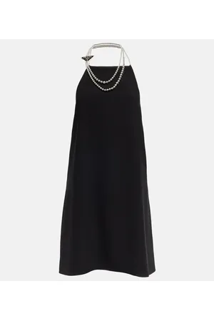 Prada Vestido corto de cady adornado