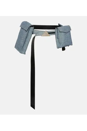 The Attico Cinturón de denim y piel con bolsillos