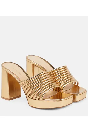 Gianvito Rossi Sandalias Lena de piel metalizada