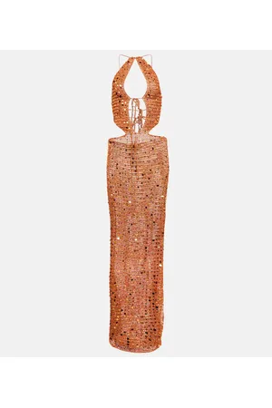 AYA MUSE Vestido largo Morel con lentejuelas