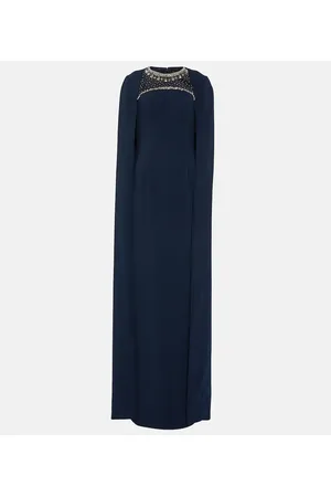 Jenny Packham Vestido de fiesta de crepé con capa