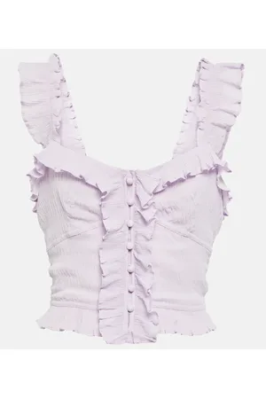 Isabel Marant Crop top Gimsy de crepé con volantes