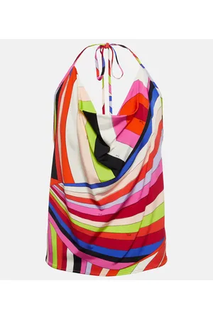 Puccini Top lencero Iride con cuello holgado