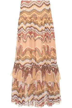 Chloé Chloé Falda estampada de seda y crespón
