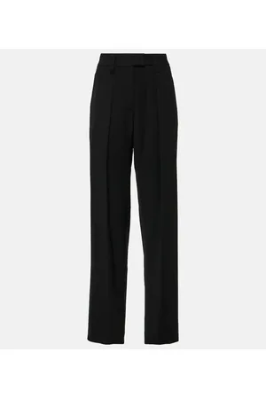 Brunello Cucinelli Pantalones de gabardina de tiro alto