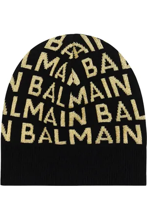 Balmain Gorro en mezcla de lana con logo