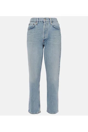 AGOLDE Jeans rectos cropped Riley de tiro alto