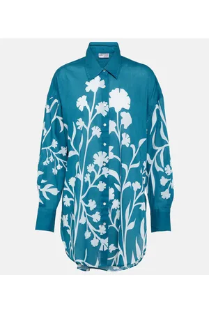 Juliet Dunn Camisa de algodón floral
