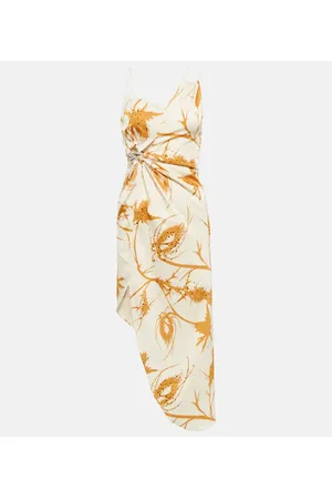 JACQUES WEI Vestido midi asimétrico estampado
