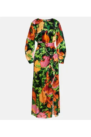 La DoubleJ Vestido largo Penny de satén floral