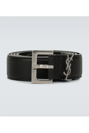 Saint Laurent Cinturón Cassandre de piel