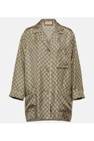Gucci Camisa oversized GG Supreme de seda
