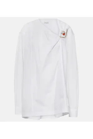 DRIES VAN NOTEN Blusa de popelín de algodón adornado
