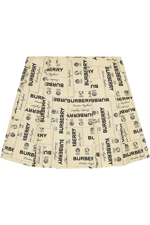 Burberry Falda plisada con logo en jacquard