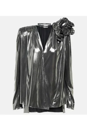 MAGDA BUTRYM Blusa metalizada con aplique
