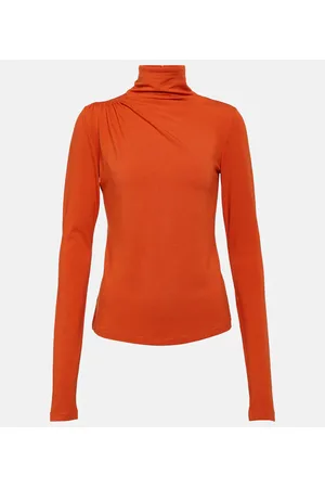 Marant Etoile Top de cuello alto Lou en jersey fruncido