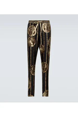 Dolce & Gabbana Pantalón en sarga de seda estampados