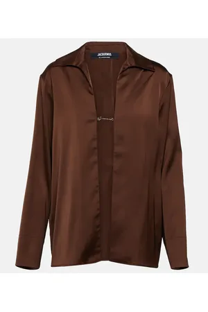 Jacquemus Camisa de satén con logo