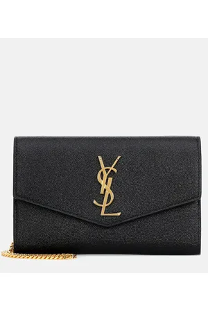 Saint Laurent Cartera con cadena Uptown de piel