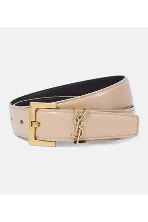 Saint Laurent Cinturón Cassandre de piel