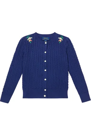 Ralph Lauren Cárdigan de punto trenzado bordado
