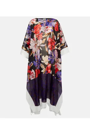 DRIES VAN NOTEN Vestido de playa de algodón estampado
