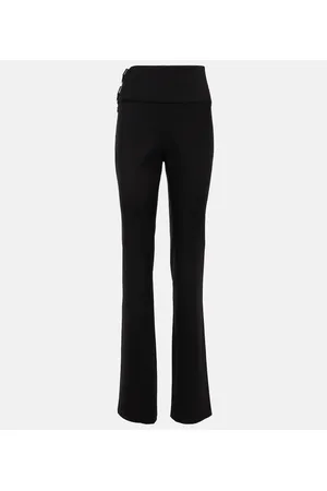 Alaïa Alaïa Pantalones rectos de lana con cinturón