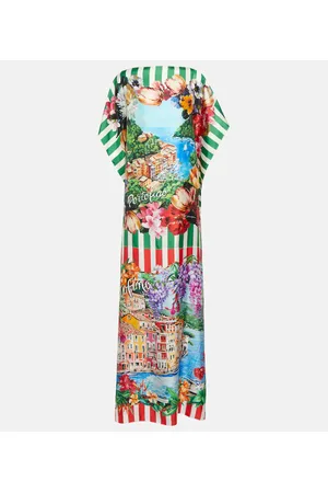 Dolce & Gabbana Portofino caftán en sarga de seda
