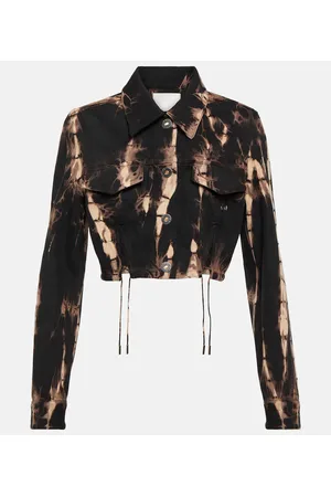 DION LEE Chaqueta en denim tie-dye cropped